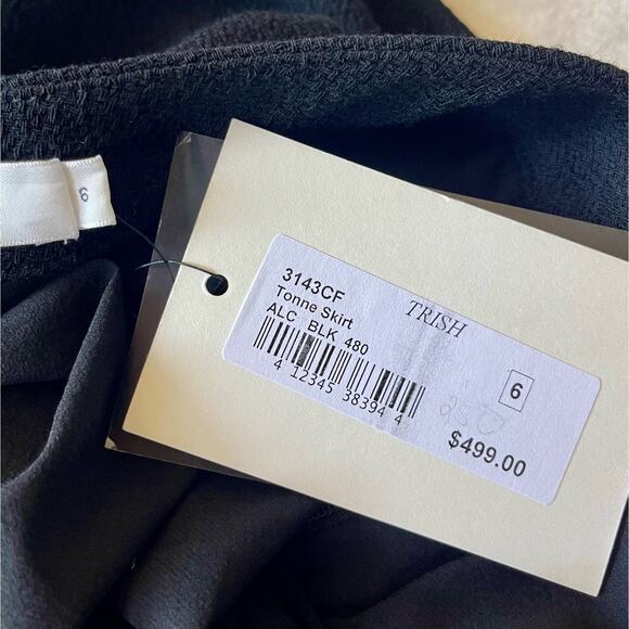 A.L.C. Black Tonne Knee Length Front Slit Pencil Skirt NWT - Picture 5 of 7